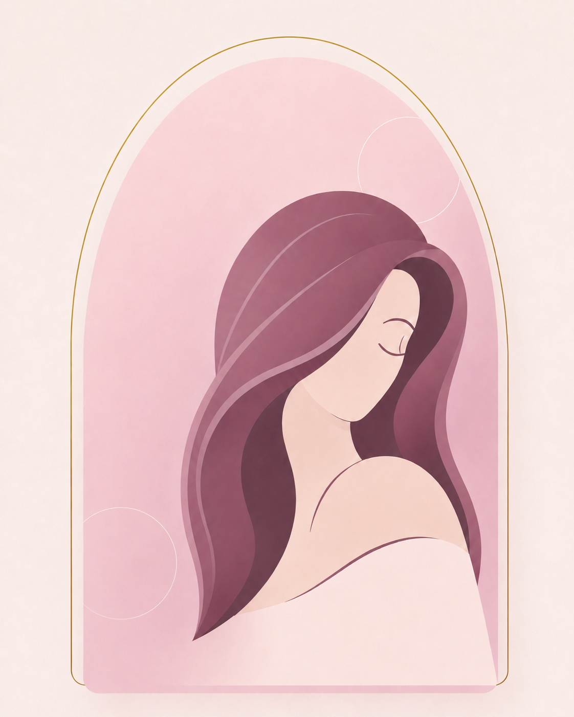 Illustration einer Frau mit fließendem Haar